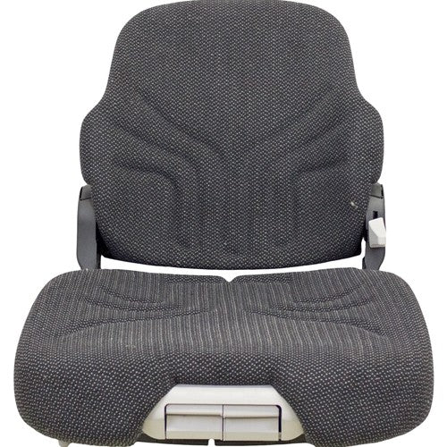 John Deere 610 Tractor Replacement Seat Assembly - Black/Gray Cloth