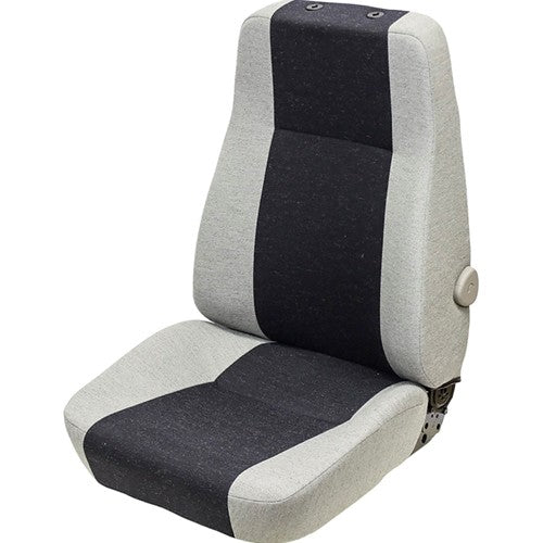 John Deere Excavator Replacement Seat Top - Fits Various Models - Gray Cloth