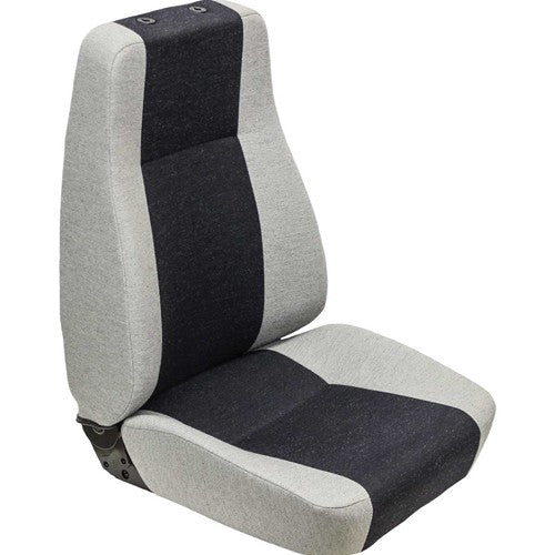 John Deere Excavator Replacement Seat Top - Fits Various Models - Gray Cloth