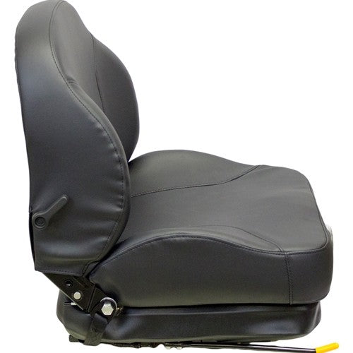 John Deere Lawn Mower Replacement Seat & Mechanical Suspension - Fits Various Models - Black Vinyl