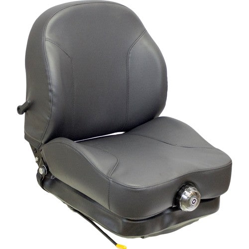 John Deere Lawn Mower Replacement Seat & Mechanical Suspension - Fits Various Models - Black Vinyl