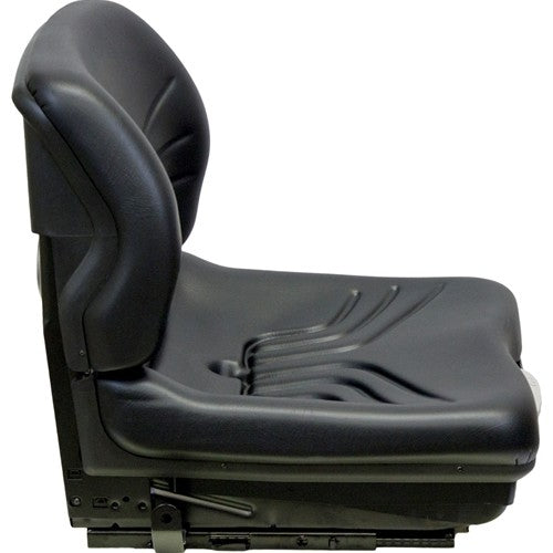 Caterpillar Forklift Replacement Seat & Mechanical Suspension (Low Back) Fits Various Models - Black Vinyl