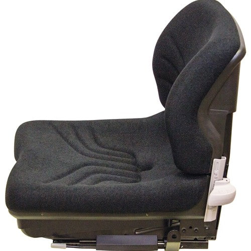 Caterpillar Forklift Replacement Seat & Mechanical Suspension (Low Back) Fits Various Models - Black/Gray Cloth