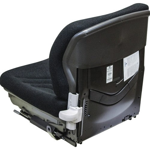 Caterpillar Forklift Replacement Seat & Mechanical Suspension (Low Back) Fits Various Models - Black/Gray Cloth