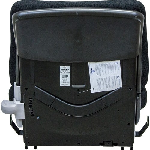 Caterpillar Forklift Replacement Seat & Mechanical Suspension (Low Back) Fits Various Models - Black/Gray Cloth