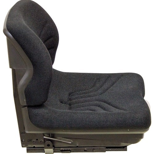 Caterpillar Forklift Replacement Seat & Mechanical Suspension (Low Back) Fits Various Models - Black/Gray Cloth