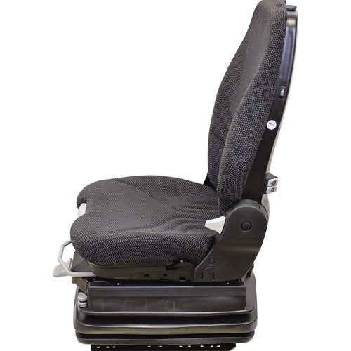 Case E & F Series Wheel Loader Replacement Seat & Air Suspension - Fits Various Models - Black/Gray Cloth