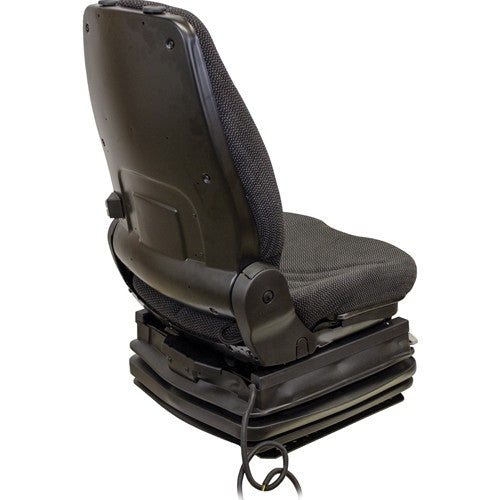 Case E & F Series Wheel Loader Replacement Seat & Air Suspension - Fits Various Models - Black/Gray Cloth