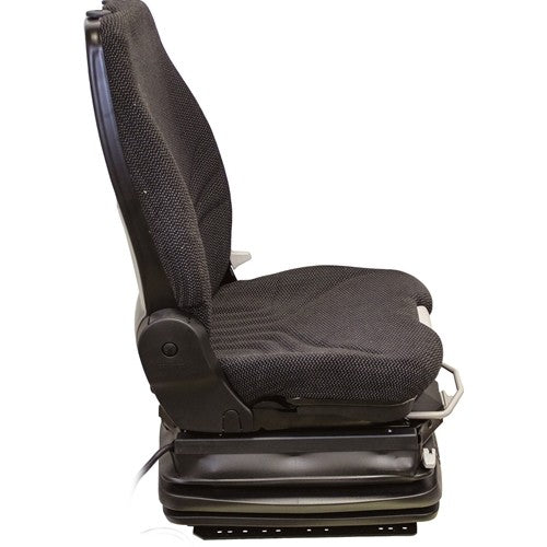 Case E & F Series Wheel Loader Replacement Seat & Air Suspension - Fits Various Models - Black/Gray Cloth