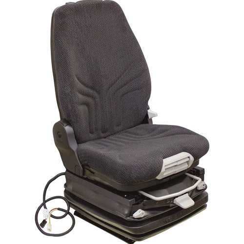 Case E & F Series Wheel Loader Replacement Seat & Air Suspension - Fits Various Models - Black/Gray Cloth