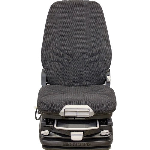 Case E & F Series Wheel Loader Replacement Seat & Air Suspension - Fits Various Models - Black/Gray Cloth