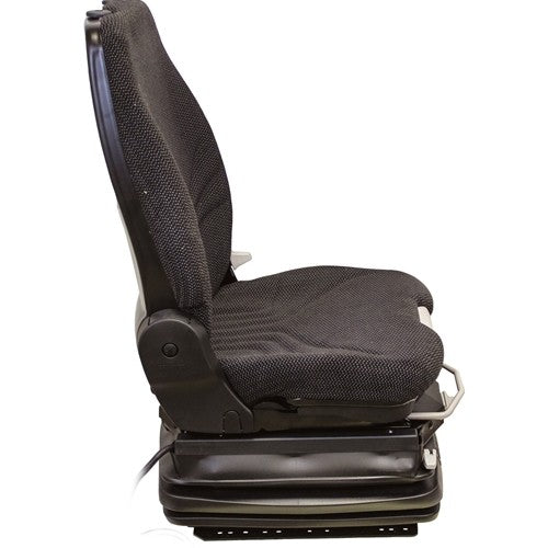 Terex Articulated Dump Truck Seat & Air Suspension - Fits Various Models - Black/Gray Cloth