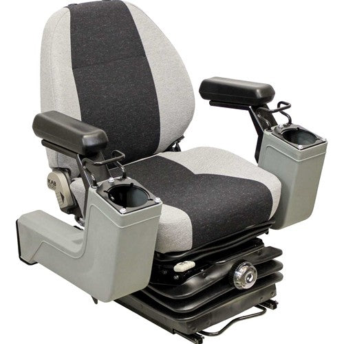 Multiple Application Seat & Mechanical Suspension w/Pods - Black/Gray Cloth