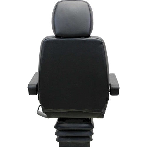 Case Motor Grader Replacement Seat & Mechanical Suspension - Fits Various Models - Black Vinyl