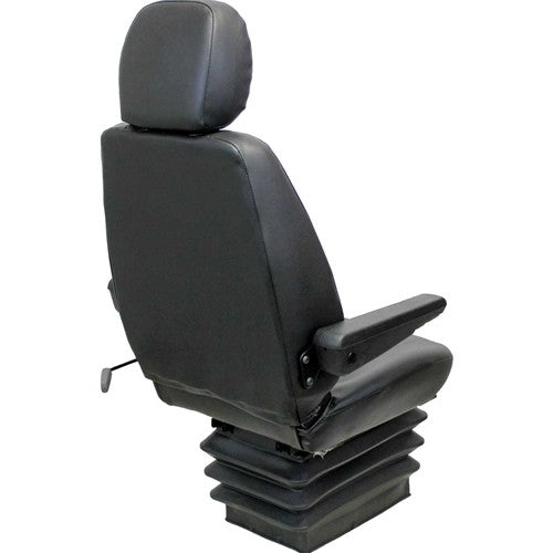 Case Motor Grader Replacement Seat & Mechanical Suspension - Fits Various Models - Black Vinyl