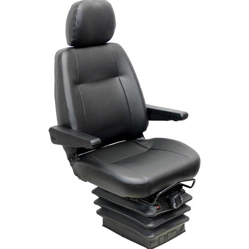 Case Motor Grader Replacement Seat & Mechanical Suspension - Fits Various Models - Black Vinyl