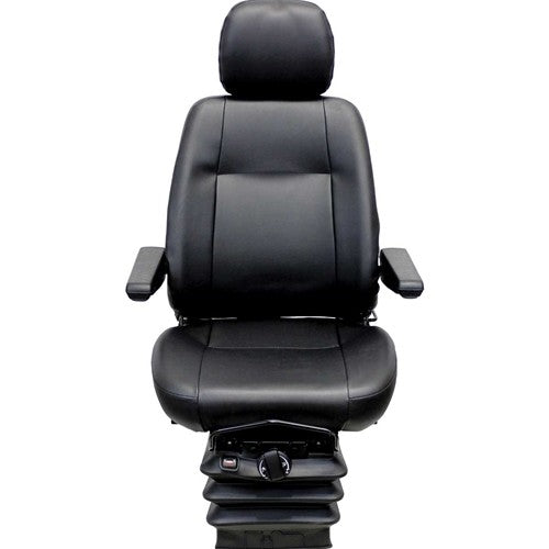 Case Motor Grader Replacement Seat & Mechanical Suspension - Fits Various Models - Black Vinyl