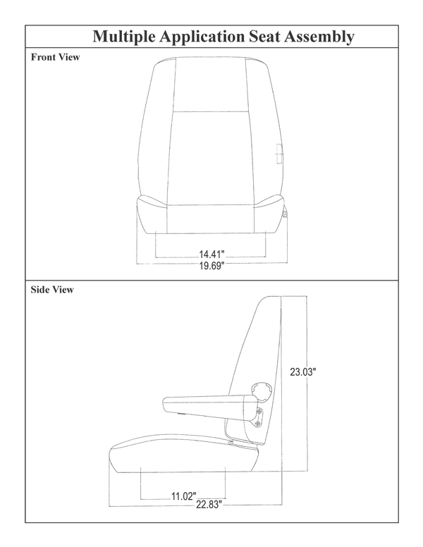 Multiple Application Seat Assembly - Black Vinyl