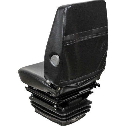 Caterpillar Vibratory Soil Compactor Replacement Seat & Mechanical Suspension - Fits Various Models - Black Vinyl