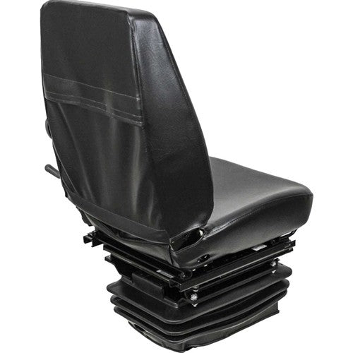 Caterpillar Vibratory Soil Compactor Replacement Seat & Mechanical Suspension - Fits Various Models - Black Vinyl