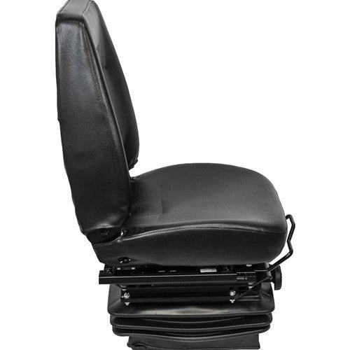 Caterpillar Vibratory Soil Compactor Replacement Seat & Mechanical Suspension - Fits Various Models - Black Vinyl