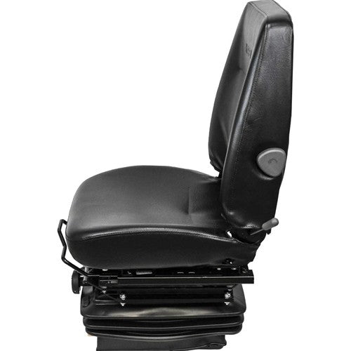 Komatsu Loader/Backhoe Replacement Seat & Mechanical Suspension - Fits Various Models - Black Vinyl