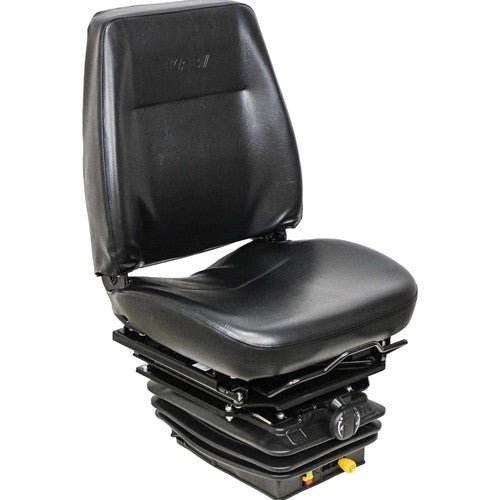 Komatsu Loader/Backhoe Replacement Seat & Mechanical Suspension - Fits Various Models - Black Vinyl