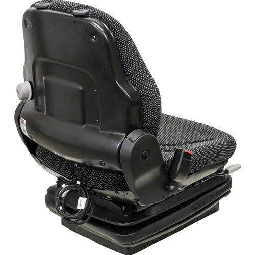 Case 521E Wheel Loader Replacement Seat & Mechanical Suspension - Black/Gray Cloth