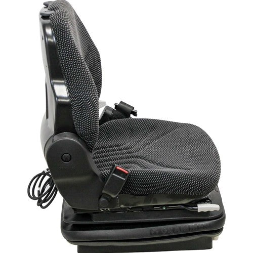 Case 521E Wheel Loader Replacement Seat & Mechanical Suspension - Black/Gray Cloth