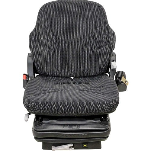 Case 521E Wheel Loader Replacement Seat & Mechanical Suspension - Black/Gray Cloth