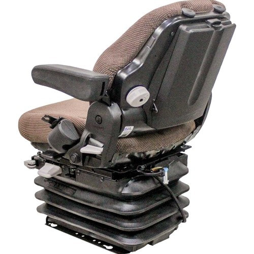 John Deere 5M Thru 7030 Series Tractor Replacement Seat & Air Suspension Kit - Brown Cloth