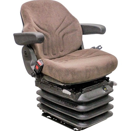 John Deere 5M Thru 7030 Series Tractor Replacement Seat & Air Suspension Kit - Brown Cloth