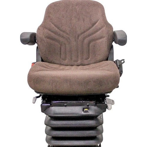 John Deere 5M Thru 7030 Series Tractor Replacement Seat & Air Suspension Kit - Brown Cloth