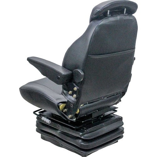 Allis Chalmers 7000 Series Tractor Replacement Seat & Mechanical Suspension - Fits Various Models - Black Vinyl