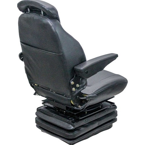 Allis Chalmers 7000 Series Tractor Replacement Seat & Mechanical Suspension - Fits Various Models - Black Vinyl