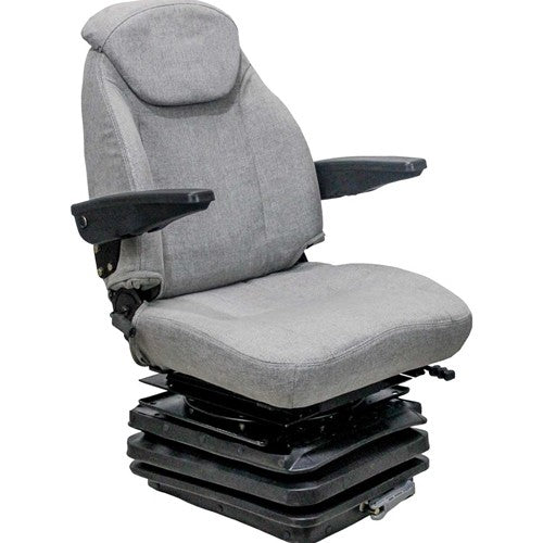 Case IH 71, 72 & 89 Series Magnum and Steiger 9200/9300 Series Tractor Replacement Seat & Mechanical Suspension - Fits Various Models - Gray Cloth