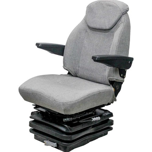 Ford/New Holland 7410-TW Series Tractor Replacement Seat & Mechanical Suspension - Fits Various Models - Gray Cloth