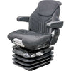 Case Roller Seat & Air Suspension - Fits Various Models - Black/Gray Cloth