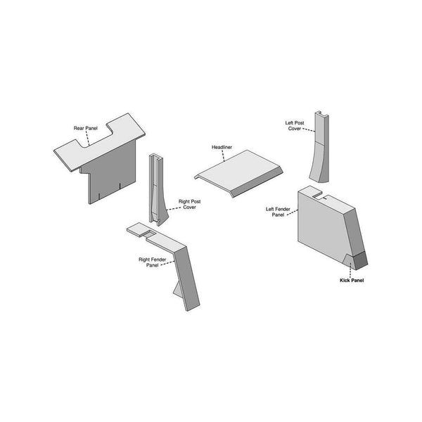 Case 2094 Series Tractor Replacement Lower Cab Foam Kit - Berkshire Gray