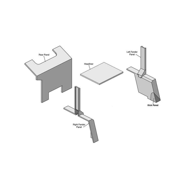Case 2390 Series Tractor Replacement Lower Cab Foam Kit - Basketweave Black