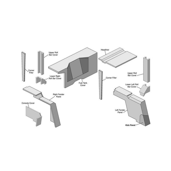 Case 870 Series Tractor Replacement Lower Cab Foam Kit - Basketweave Black