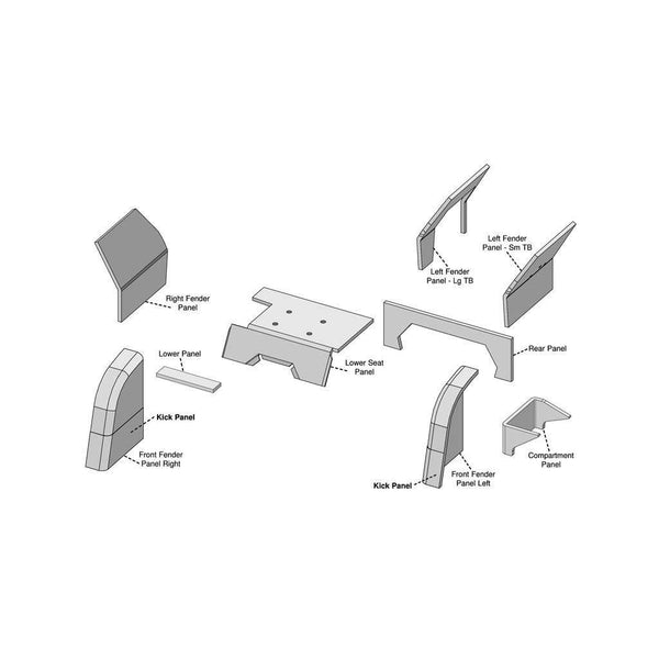 Ford-New Holland 6700 Series Tractor Replacement Lower Cab Foam Kit - Black Vinyl