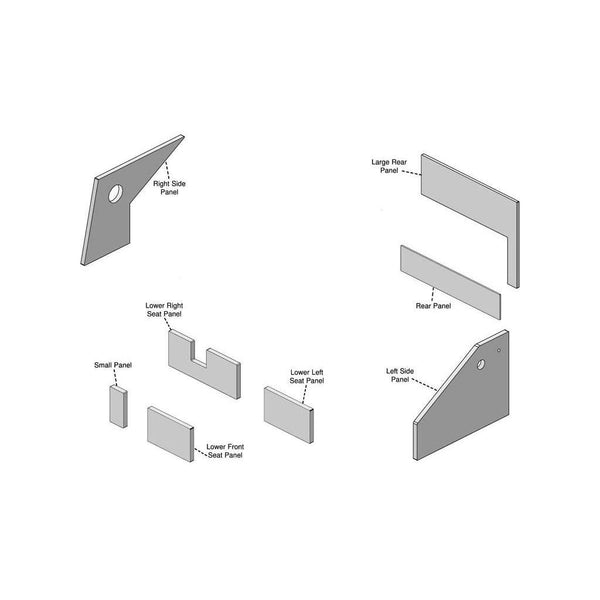 John Deere 20 Series Combine Replacement Lower Cab Foam Kit - Basketweave Black Vinyl