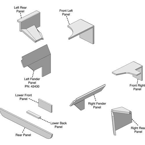 John Deere 40 Series Early Model Tractor Replacement Lower Cab Foam Kit - Black Vinyl