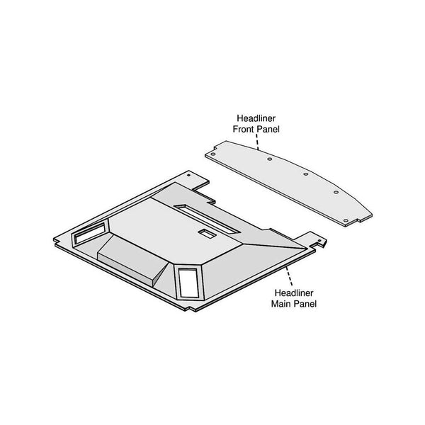 John Deere 20 Series Combine Replacement Complete Headliner Kit - Black Vinyl
