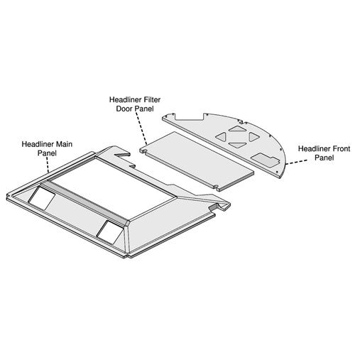 John Deere 30 & 40 Series 2WD Tractor Replacement Complete Headliner Kit - Black Vinyl