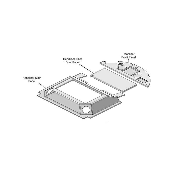 John Deere 55 Series Tractor Replacement Complete Headliner Kit - Sailcloth Tan Vinyl
