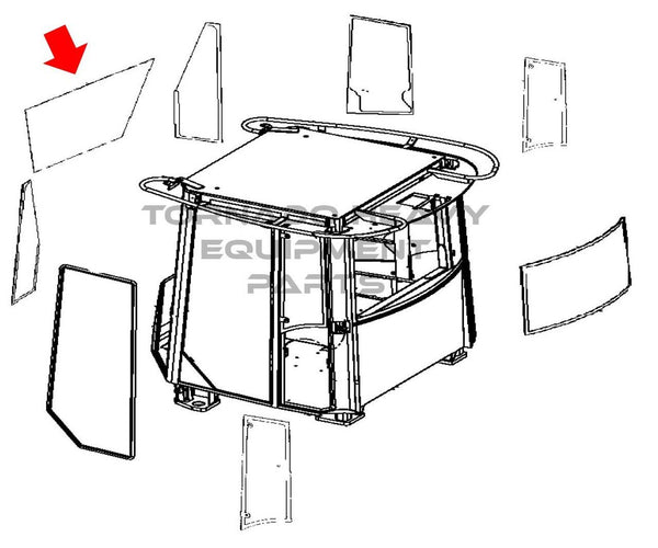John Deere T196237 Wheel Loader Windshield Replacement Cab Glass