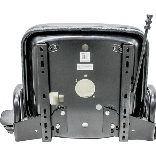 Yale Forklift Replacement Bucket Seat with Hip Restraints & Slides - Fits Various Models - Black Vinyl