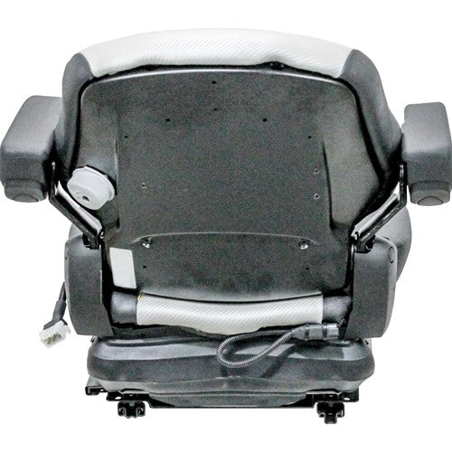 Big Dog Diablo/Diablo MP Lawn Mower Replacement Seat & Mechanical Suspension - Fits Various Models - Black/Silver Vinyl